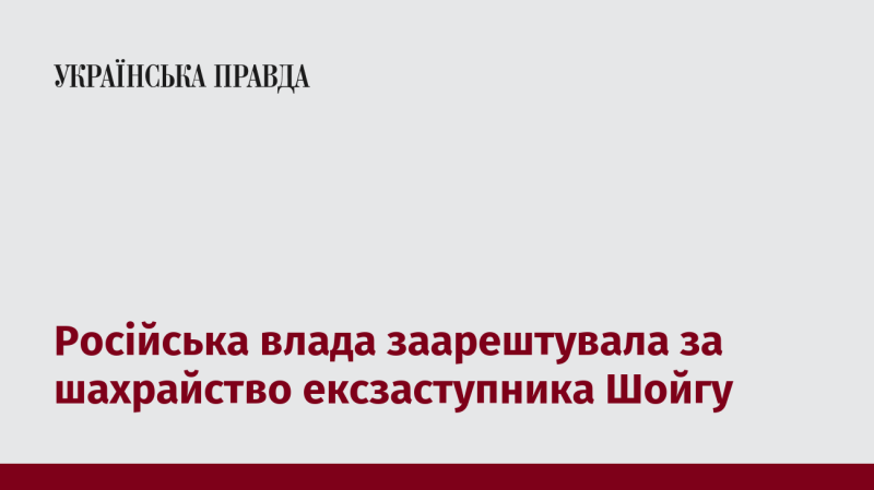 Російські органи влади затримали колишнього заступника Шойгу за підозрою в шахрайстві.